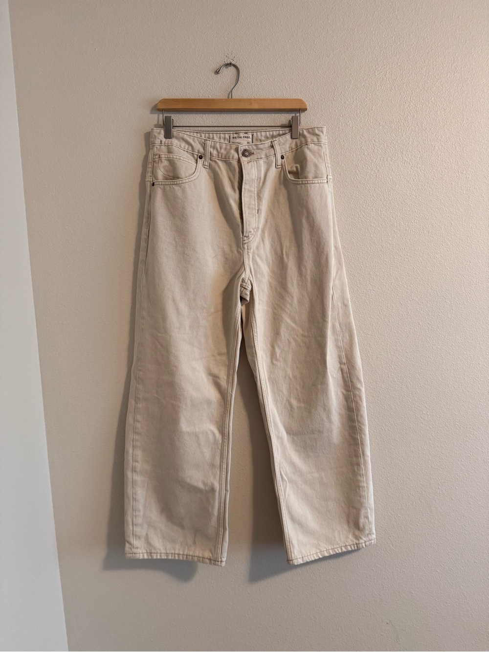 We The Free Straight Cream Jeans